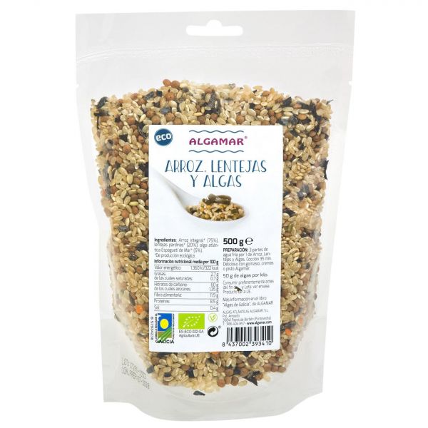 Algamar Arroz com Lentilhas e Algas 500 g