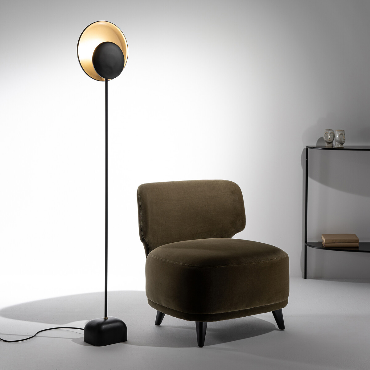 AM.PM<br>Luminária de chão, refletores em preto e mocha, Naton