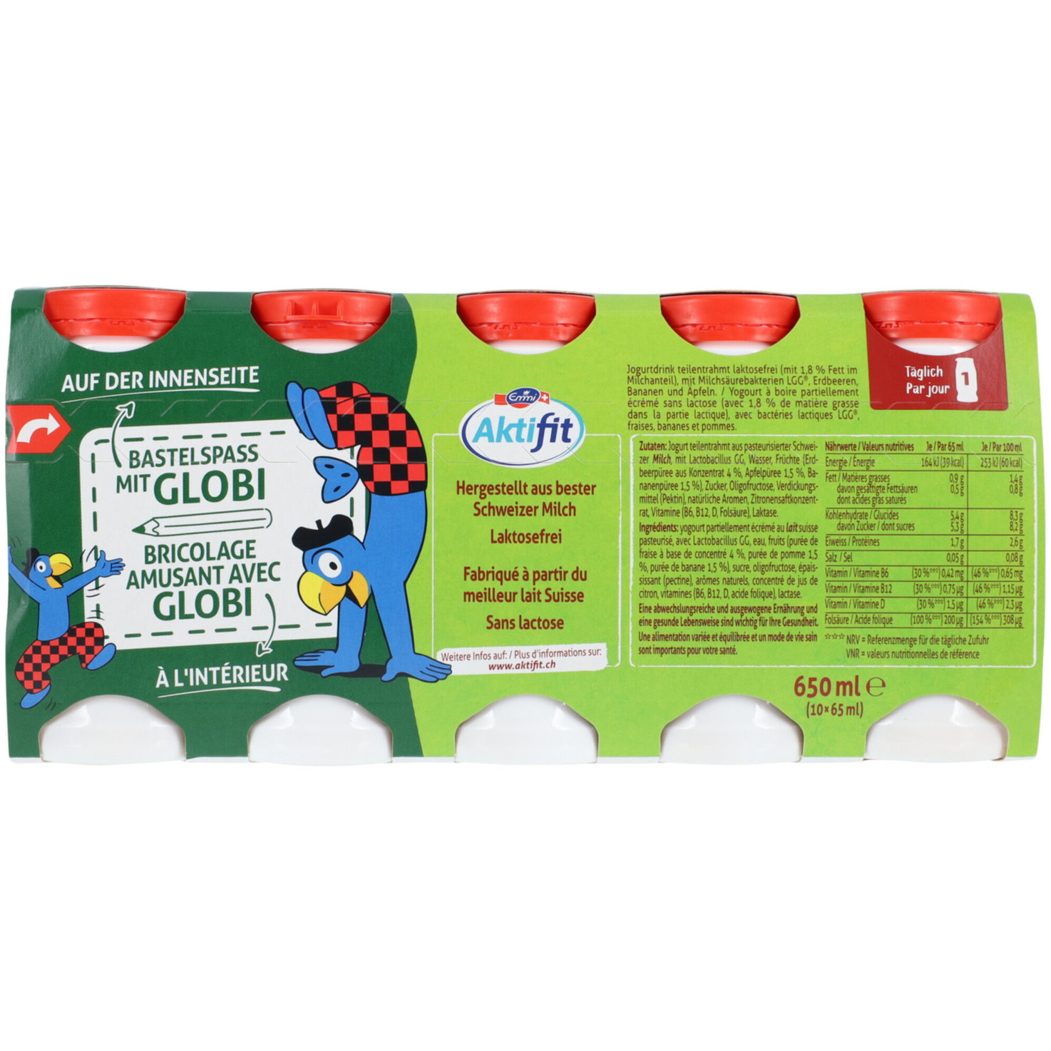 Emmi Aktifit Globi Erdeere,Banane & Apfel 10x65ml