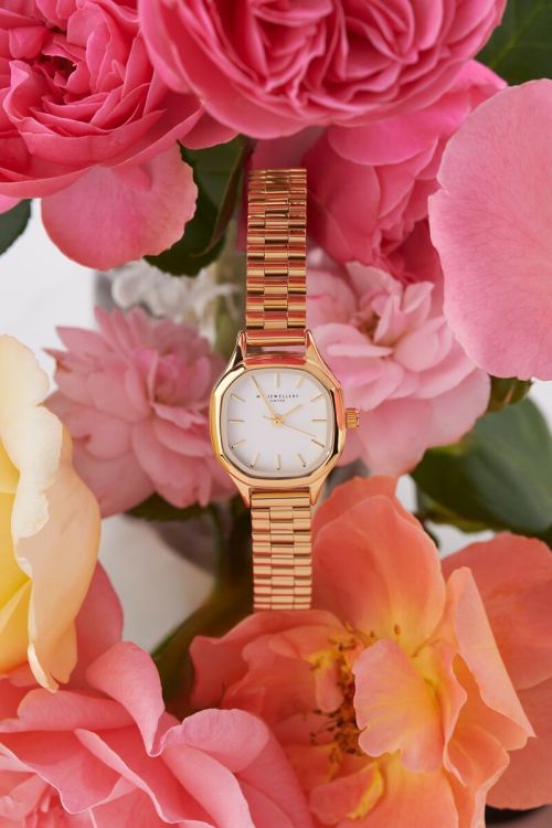 Vintage zeshoekig horloge met schakelband