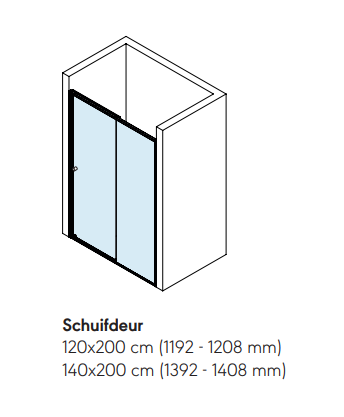 Sealskin Contour schuifdeur 140x200cm RVS