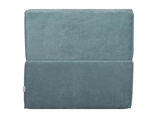 Chauffeuse 1 place convertible en tissu effet velours bleu VICTOR