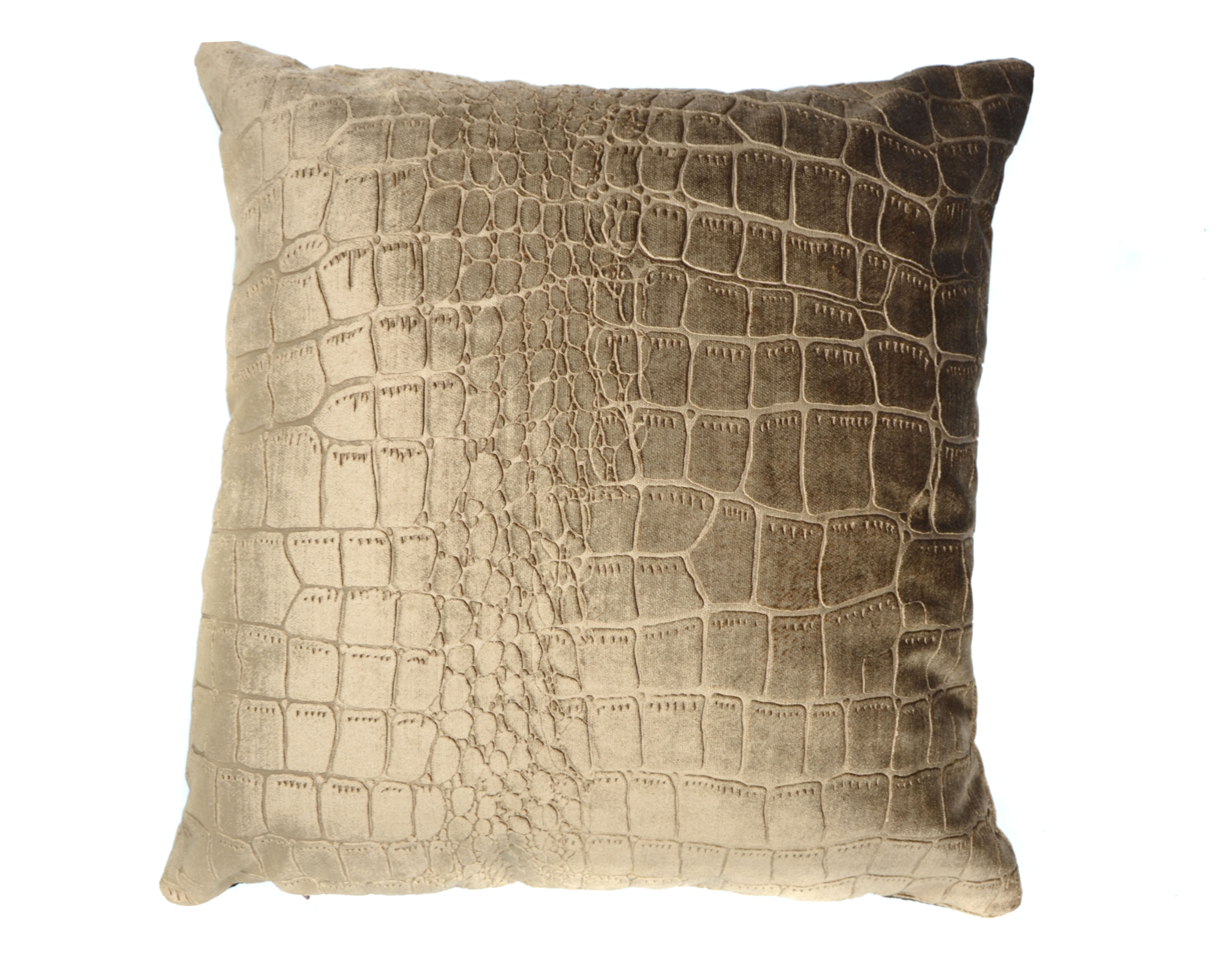 Kussen Croco print 45 x 45 brons