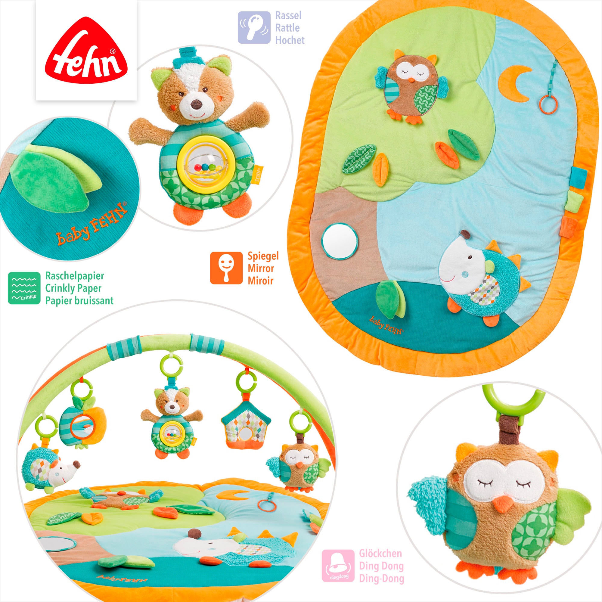 Fehn Spielbogen »Sleeping Forest, 3-D-Activity-Decke« mit Krabbeldecke