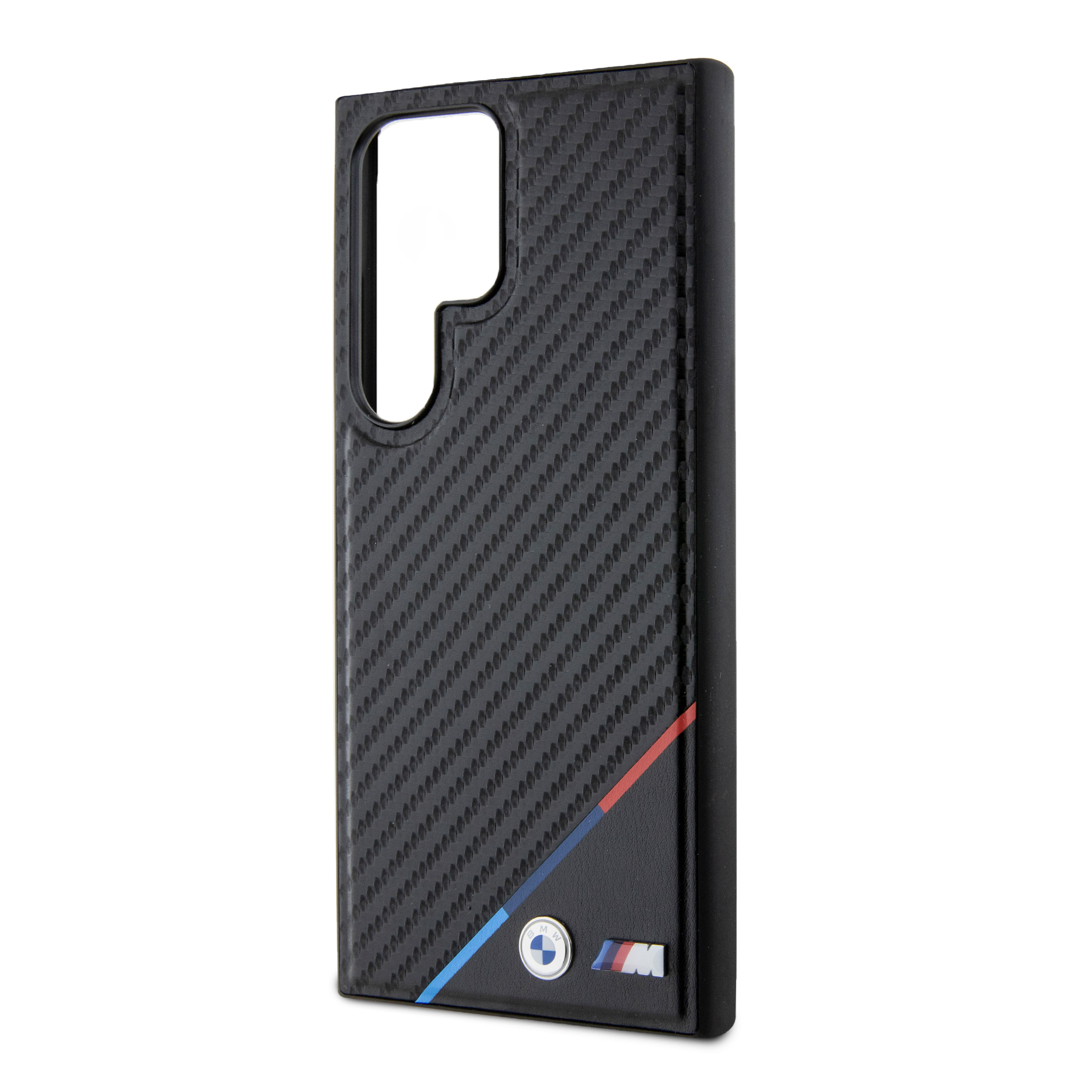 Samsung Galaxy S24 Ultra Hardcase Hülle Carbon Tricolor Line MagSafe-Modul (BMHMS24L23PUDTK) - Schwarz
