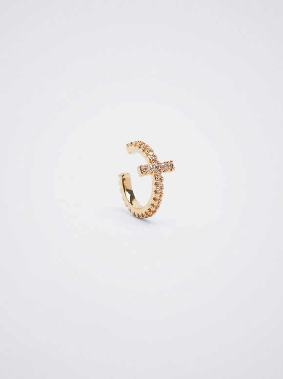 Brinco de pressão com Circonitas - Dorado