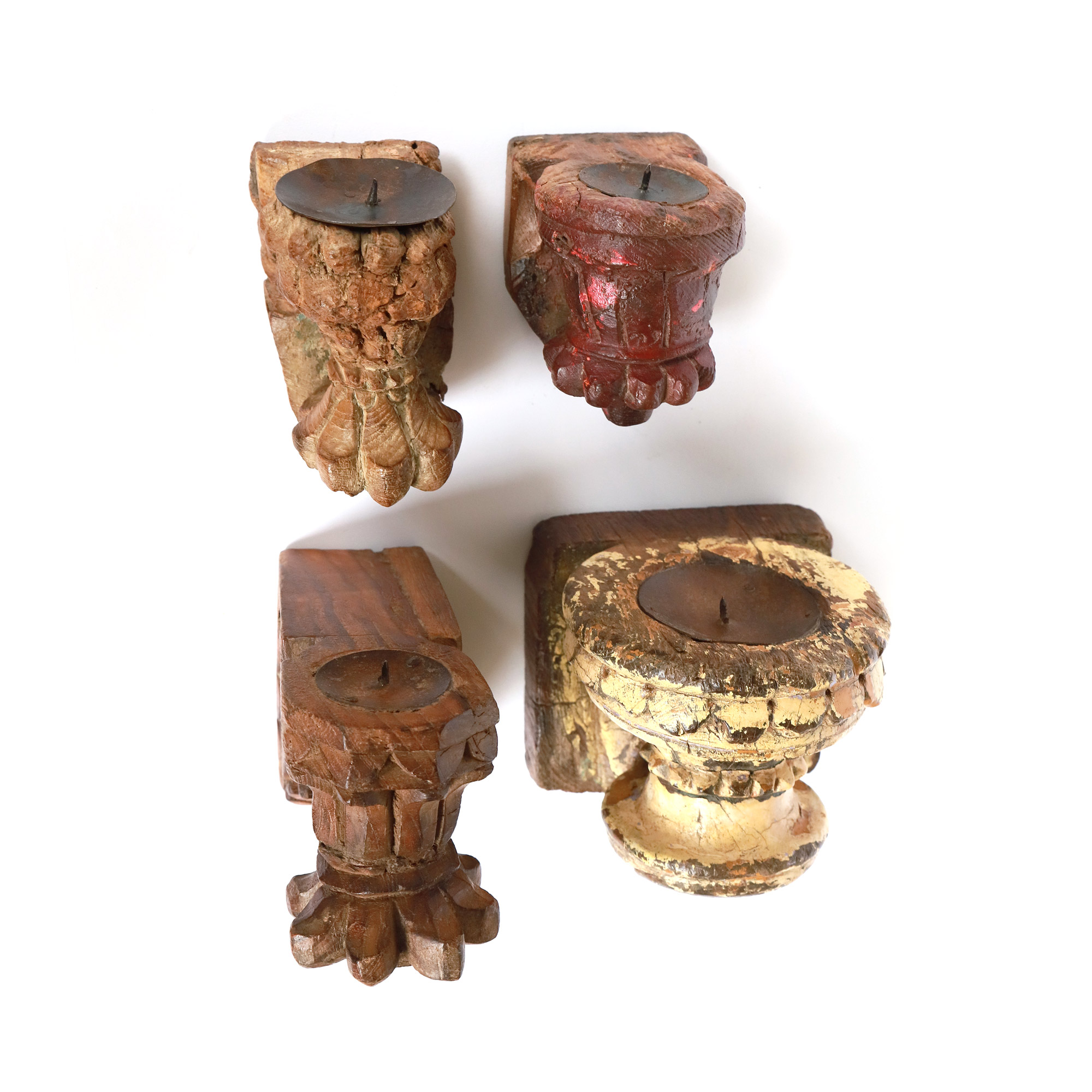 Wand-Kerzenhalter Unikate, Holz, H 11-13 cm, B 8-10 cm, L 10-15 cm von fischer's lagerhaus