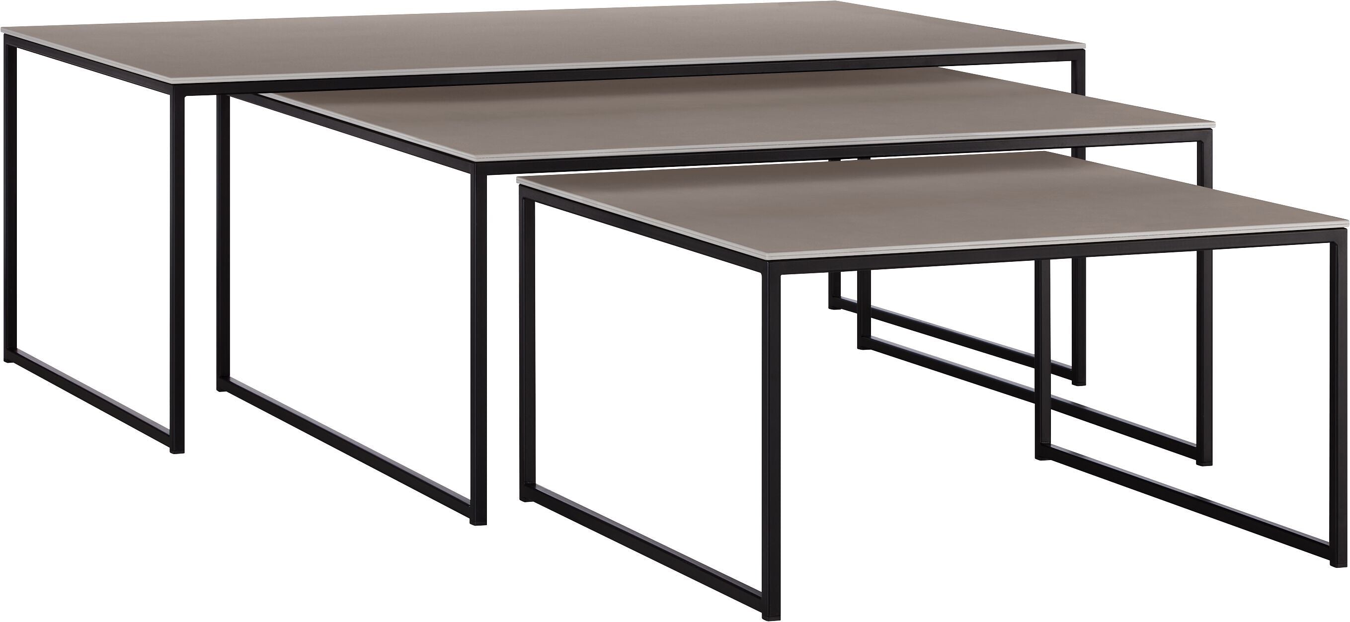 AVEA Salontisch - Beton hell / schwarz / B: 65.0 cm x T: 65.0 cm x H: 35.6 cm