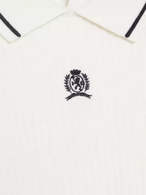 Camisa polo de manga curta com bordado de brasão