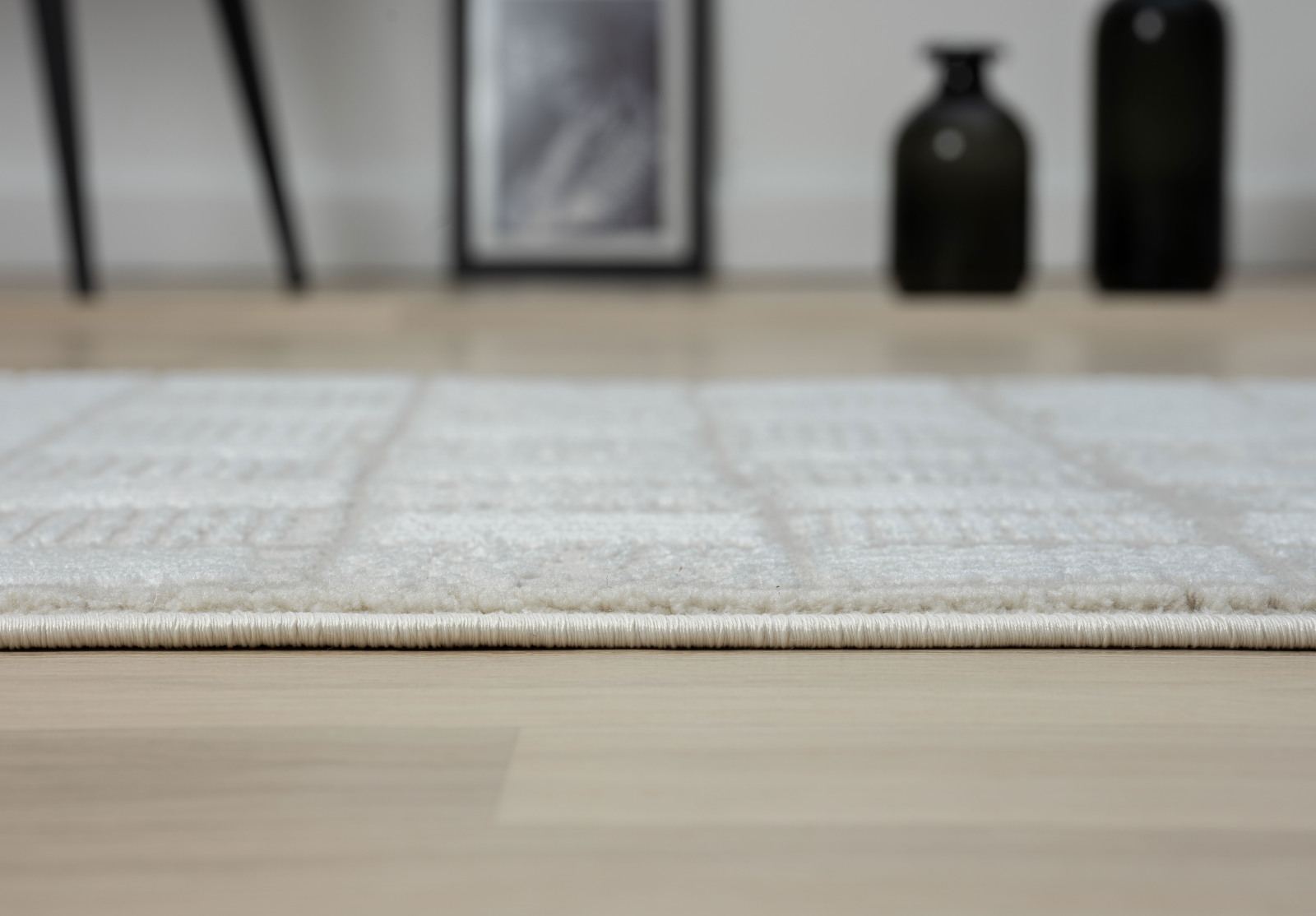Teppich MY WONDER - creme-hellgrau-weiß - 80x150 cm