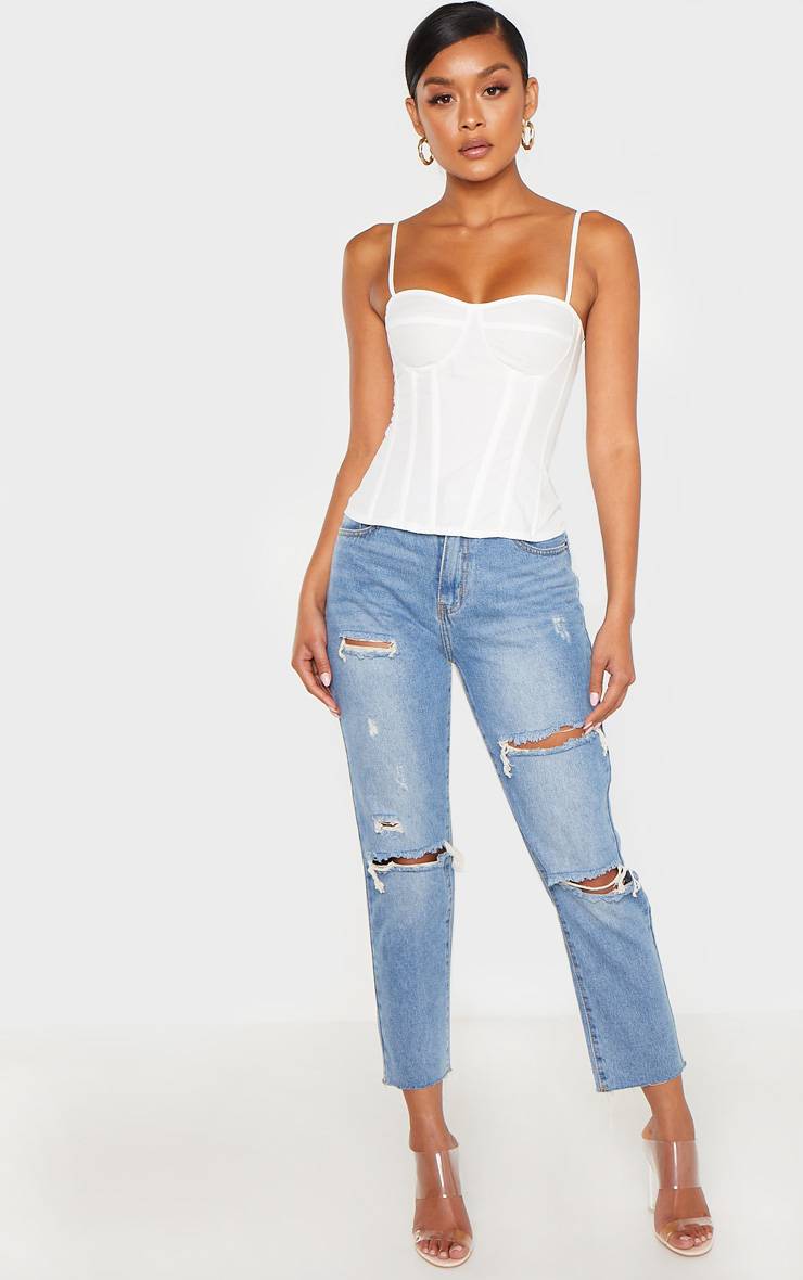 Blanc Top Corset Structuré