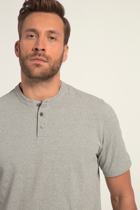 Henley, OEKO-TEX, Halbarm, Piqué, Stehkragen