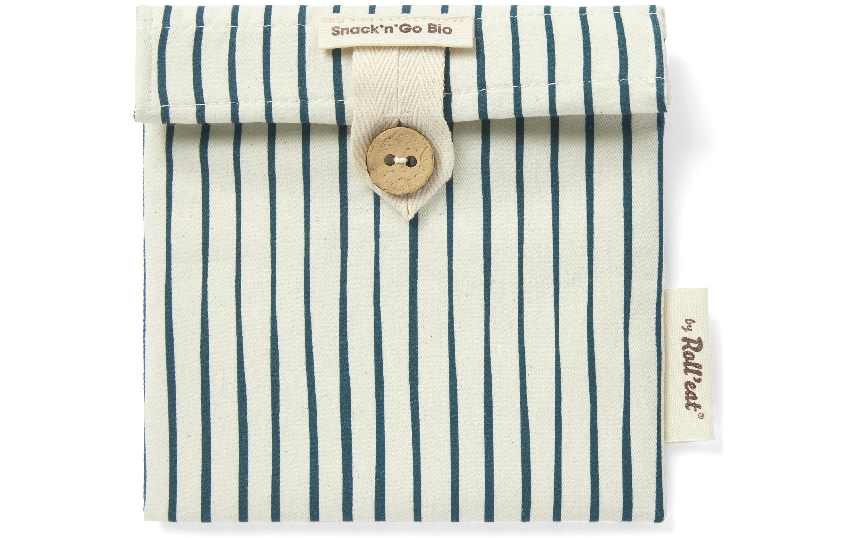 Lunchbeutel SnacknGo Etnia Sea Beige/BlauLunchsack aus Bio-Baumwolle