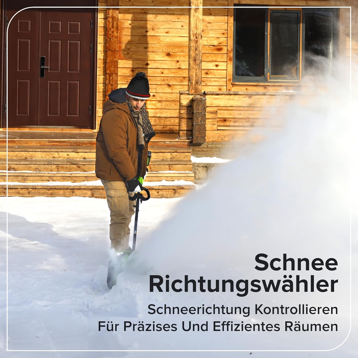 Greenworks Akku-Schneefräse 24V x 2 (Li-Ion, 48 V, Arbeitsbreite 30 cm, max. Schneehöhe 20 cm, mit 2X 4Ah Akkus & 65W USB C Ladegerät) - SS3002