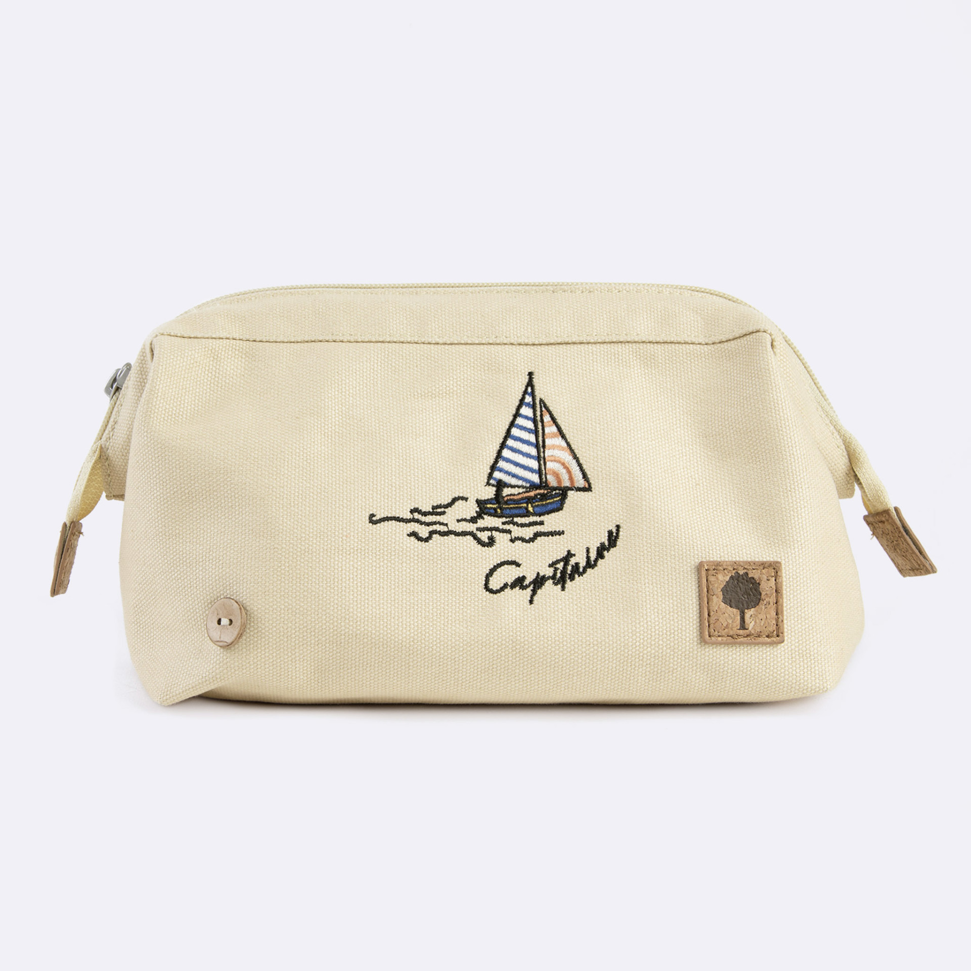 Trousse de toilette beige vegan coton recyclé - modèle washbag