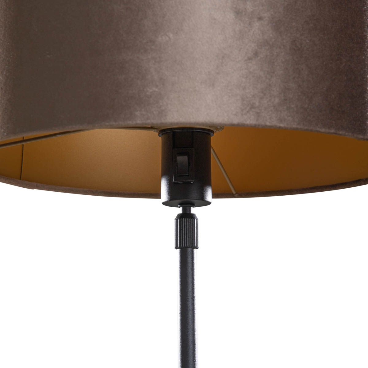 Tafellamp zwart met velours kap groen 35cm - Parte