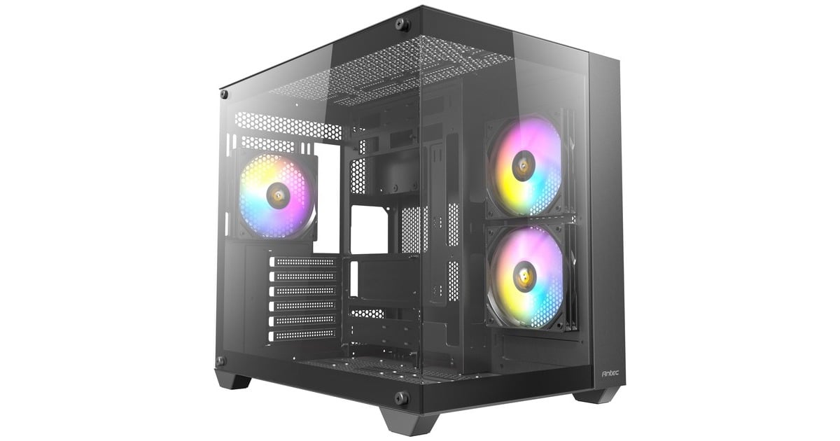 AntecCX800 ARGB midi tower behuizing  (Zwart | 1x USB-A | 1x USB-C | Tempered Glass)