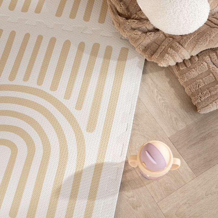 Foam Puzzelmat - Alfie Grid Beige