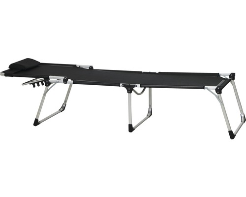 Siena Garden Sole opvouwbare ligstoel, zwarte textielstof