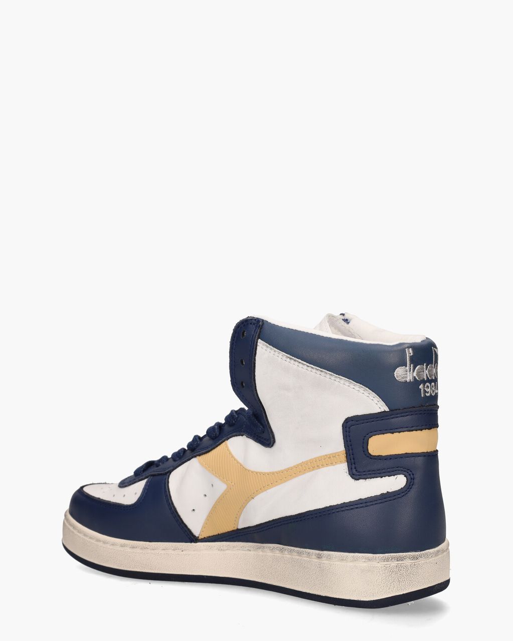 Diadora Heritage Mi Basket Used Wit/Blauw/Cognac Herensneakers