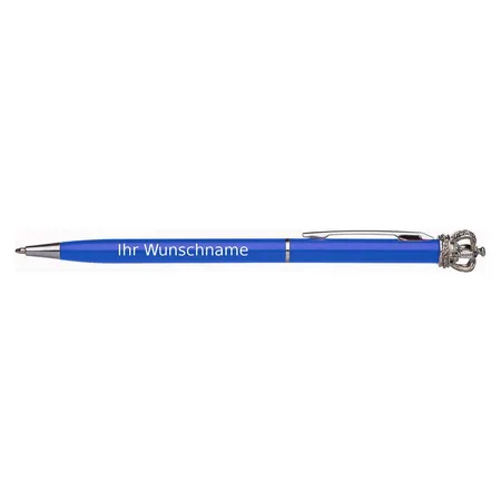 Macma Drehkugelschreiber aus Metall mit Krone, blau
