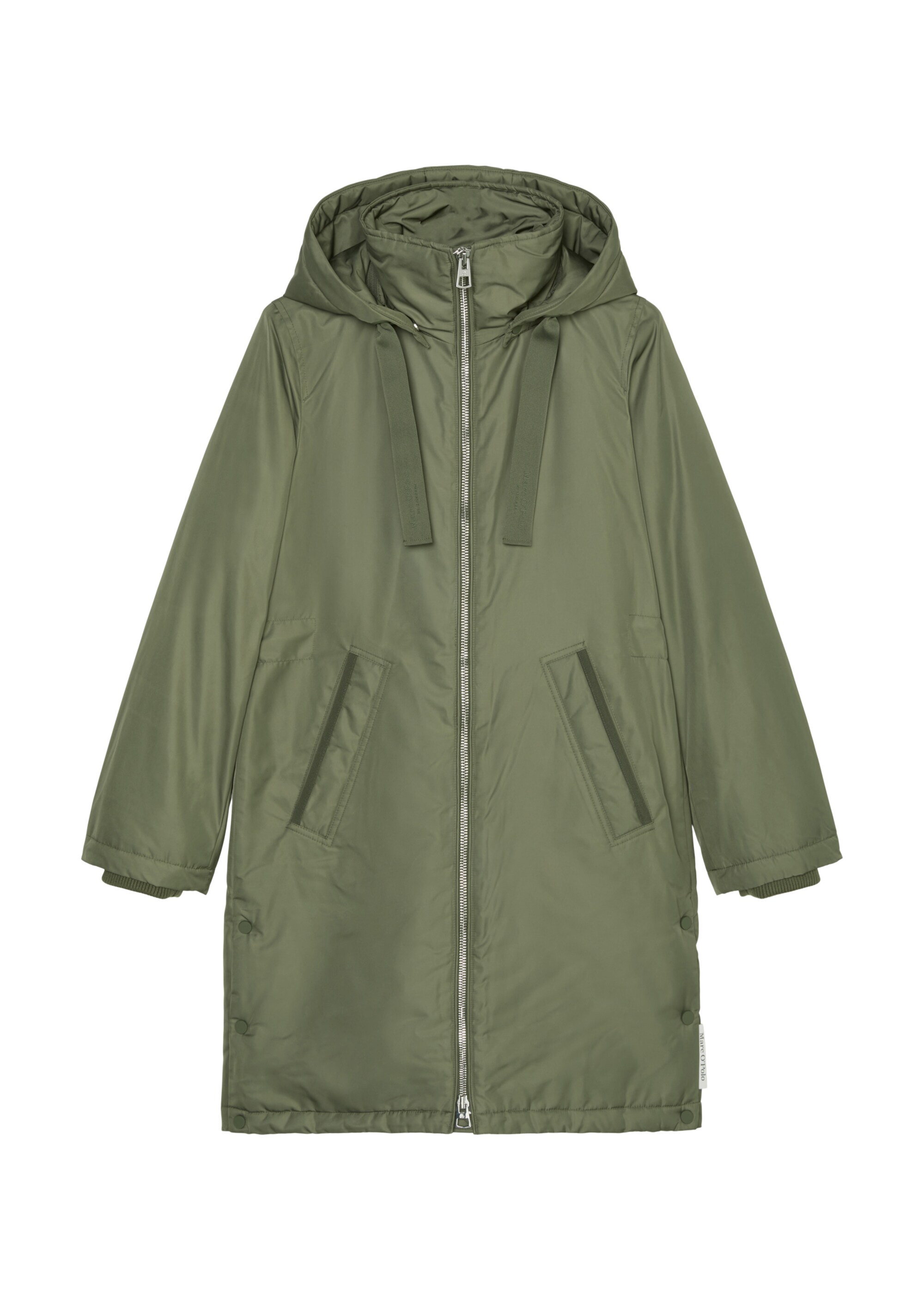 Parka mit abnehmbarer Kapuze fittedaus recyceltem Polyester-Twill