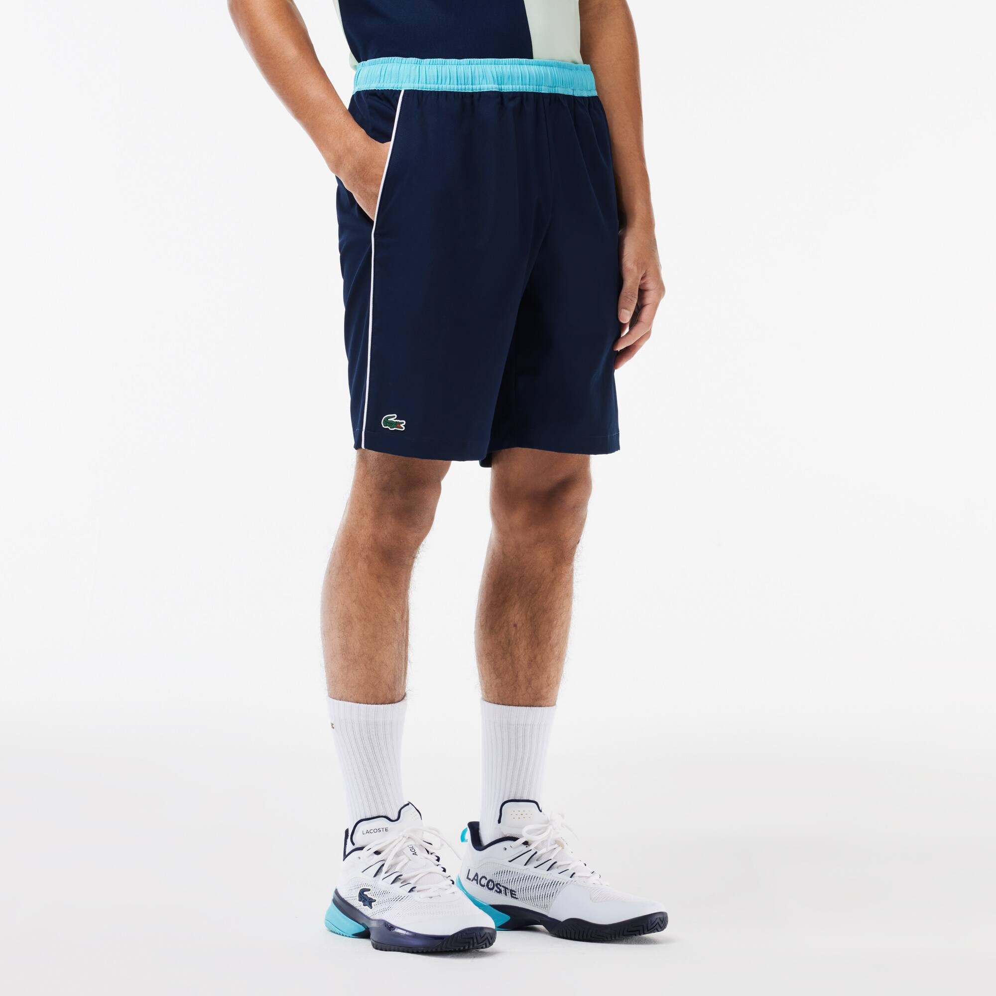 Short Tennis en tissu extensible et recyclé Shorts - Bleu - Lacoste - Homme