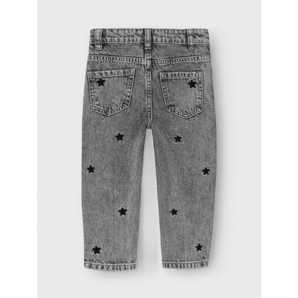 Køb Name It Medium Grey Denim Stars Bella Mom Embroidery Jeans Noos