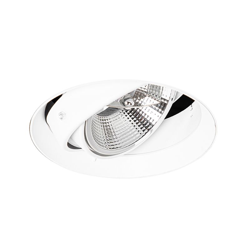 Set van 6 Moderne inbouwspot wit GU10 AR111 rond trimless - Oneon
