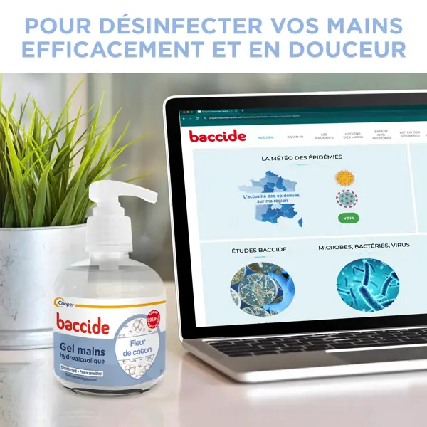 Baccide Gel hydroalcoolique Parfum Fleur de coton(1) Peaux Sensibles 300ml
