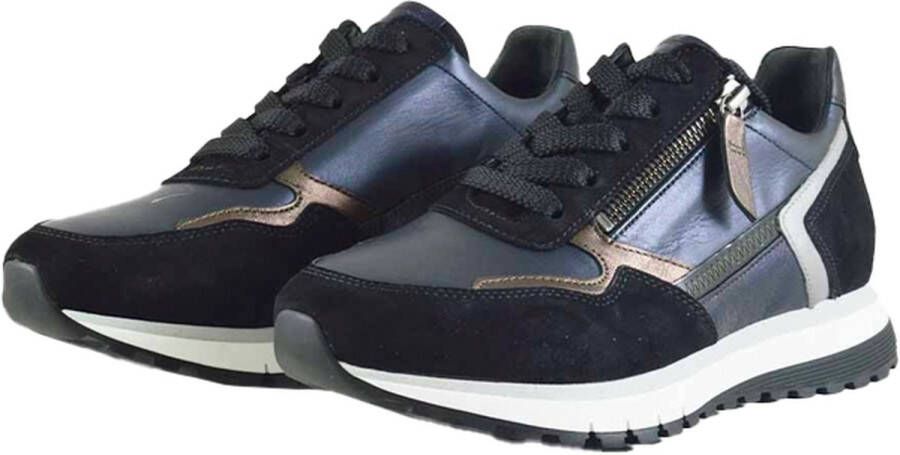 GABOR Lage Sneakers Dames 438 Maat: 37 Materiaal: Leer Kleur: Blauw
