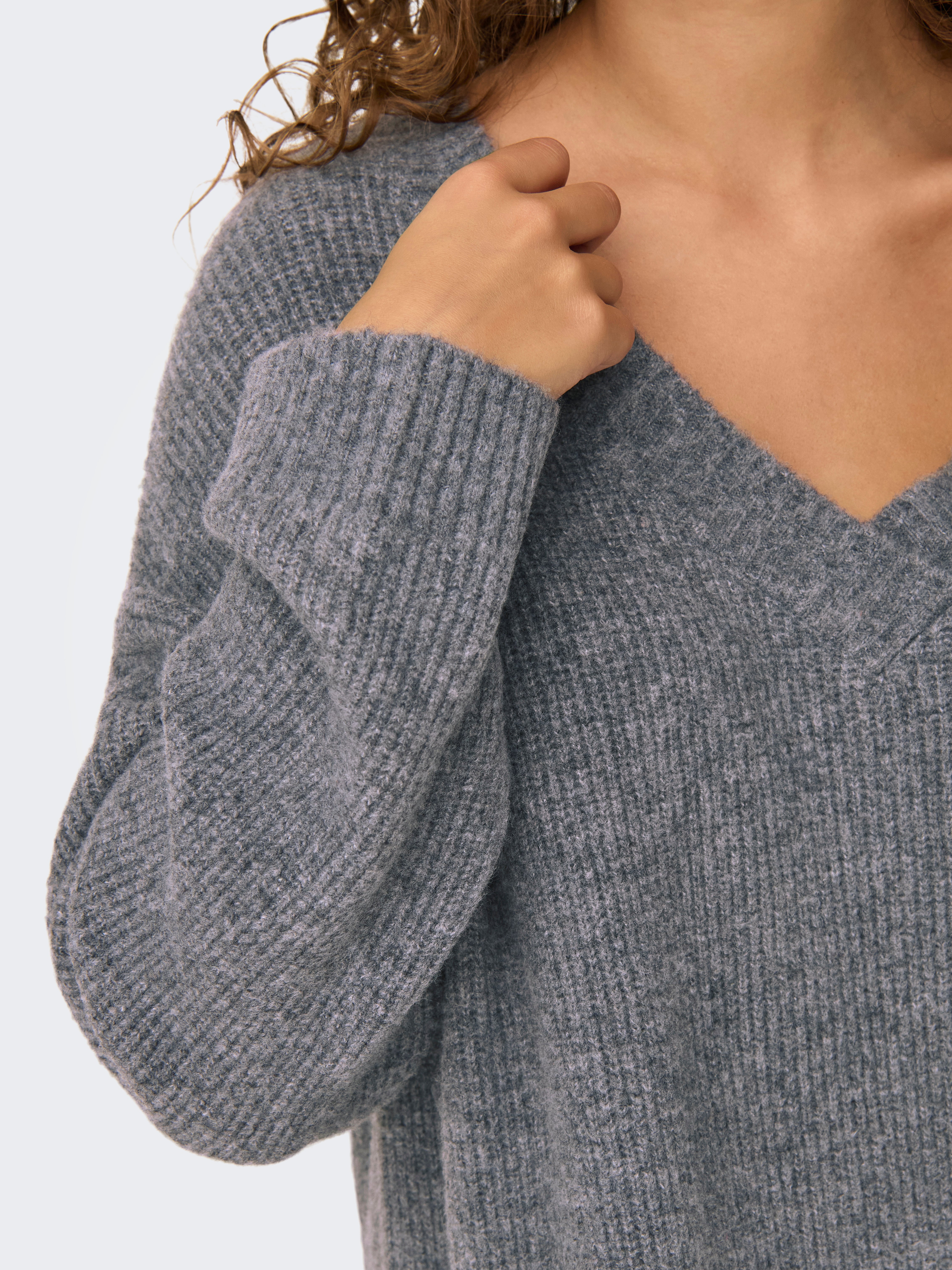 ONLALPHA Strickpullover Medium Grey Melange