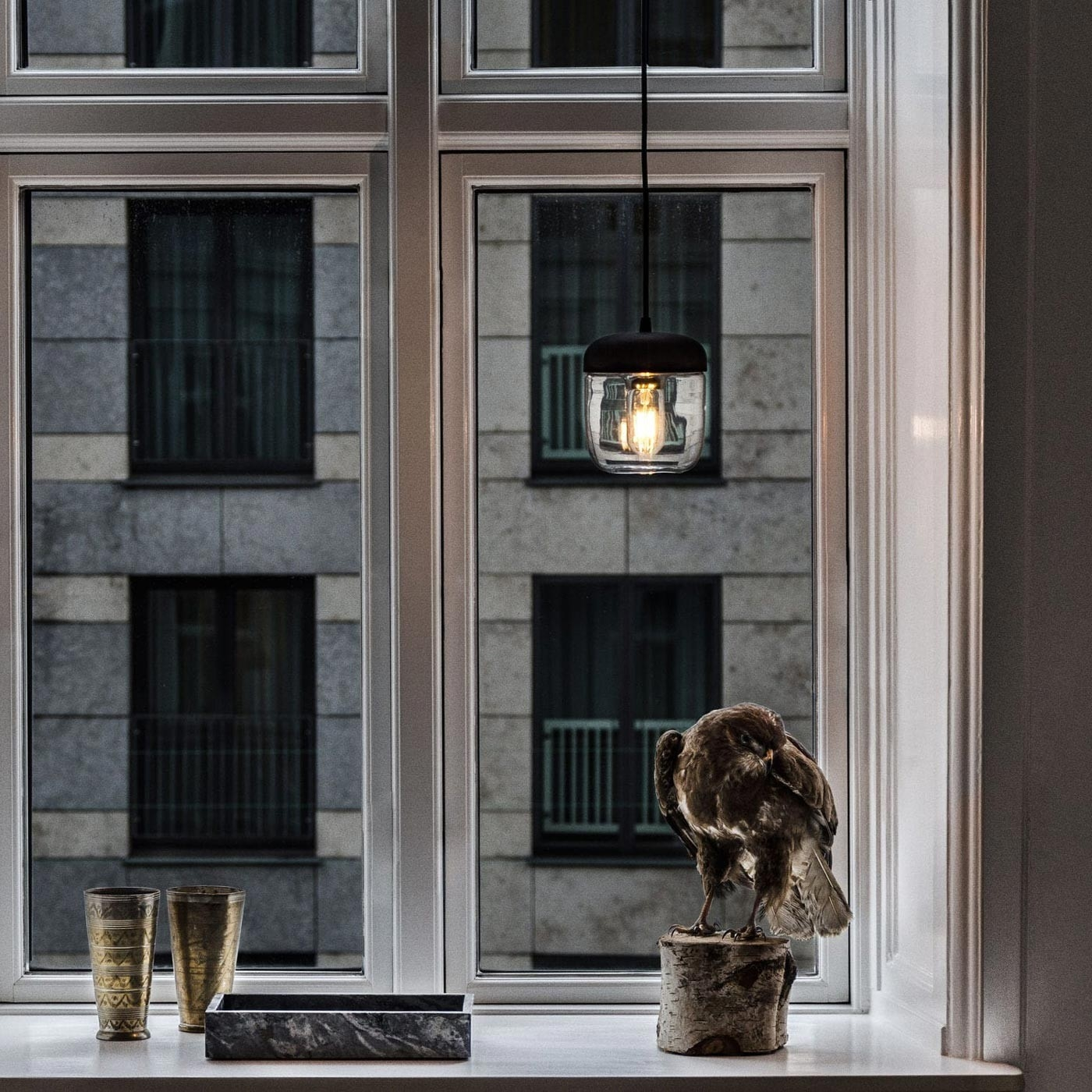 Hanglamp Acorn koordset zwart Brons