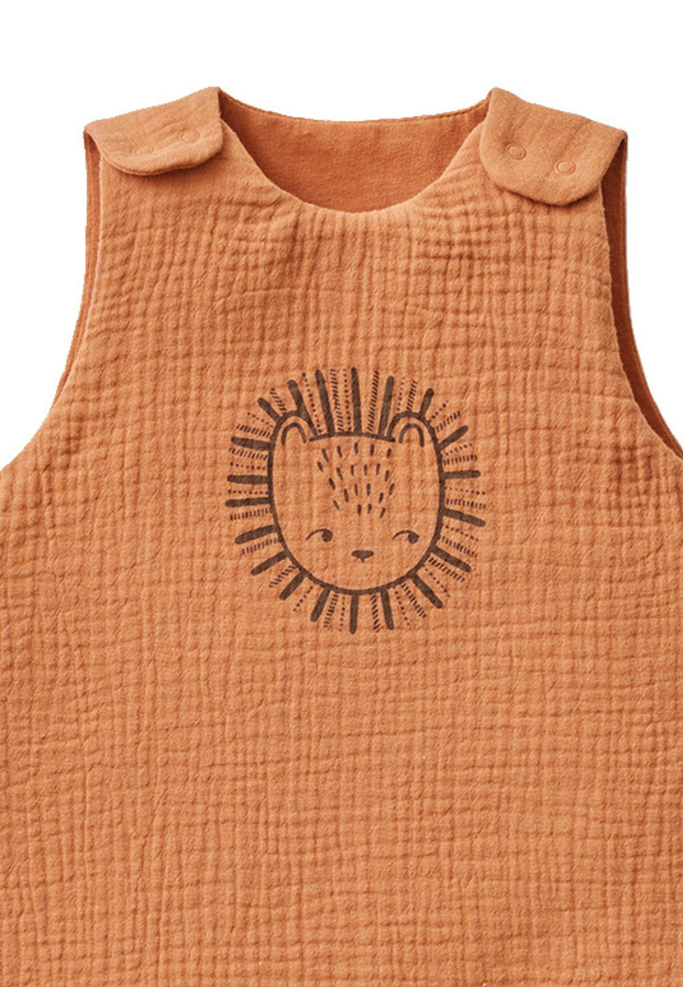 Vertbaudet Ärmelloser Baby Sommerschlafsack ETHNIC ocker