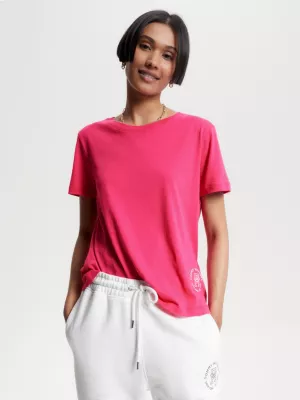 Camiseta de gola redonda com logo