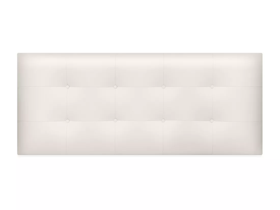 DHOME Tête de Lit en Similicuir Capitonnée 145x60cm Lit 135/140 - Blanc Ivoire