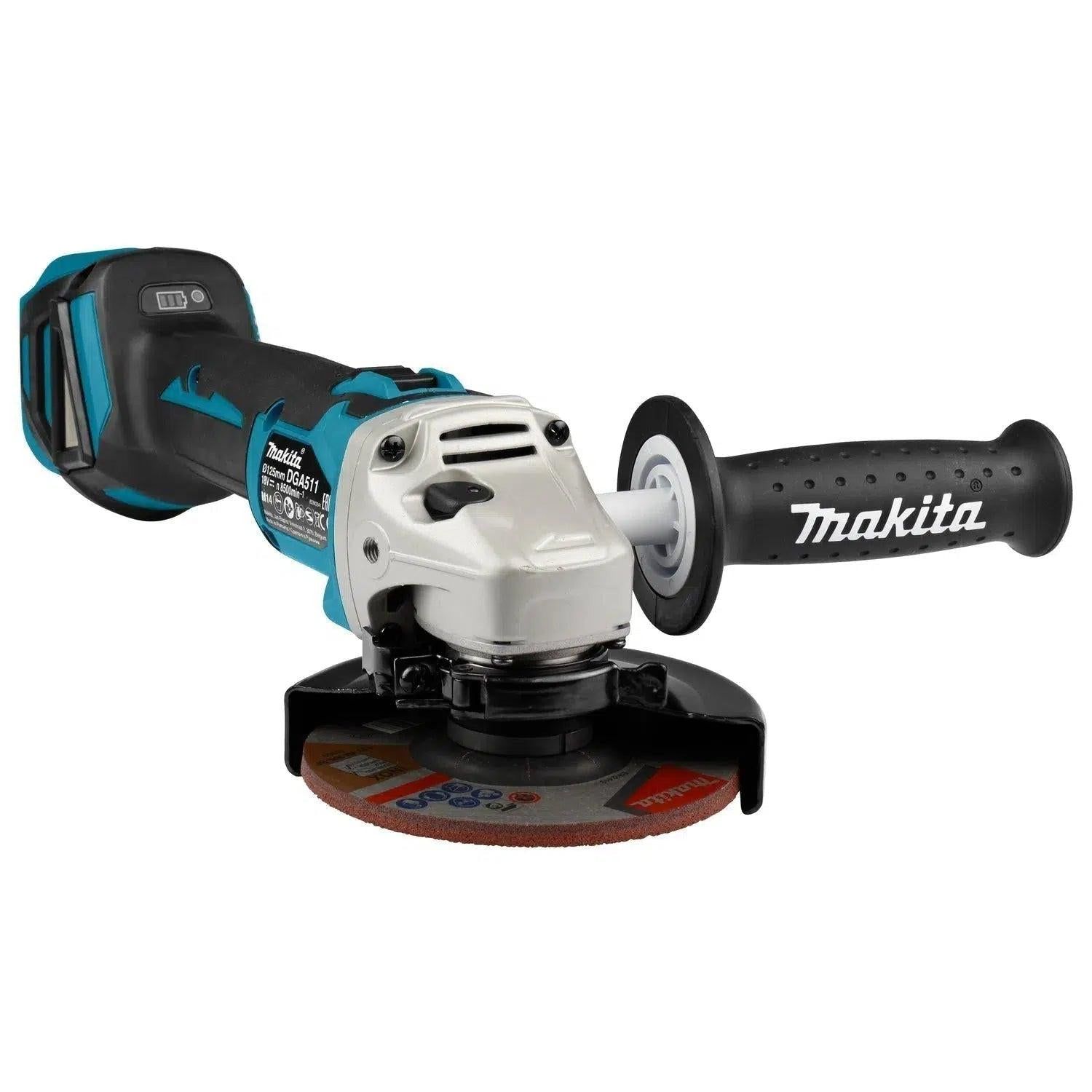 Makita DGA511ZJ Accu Haakse Slijper 125mm 18V Basic Body in Mbox