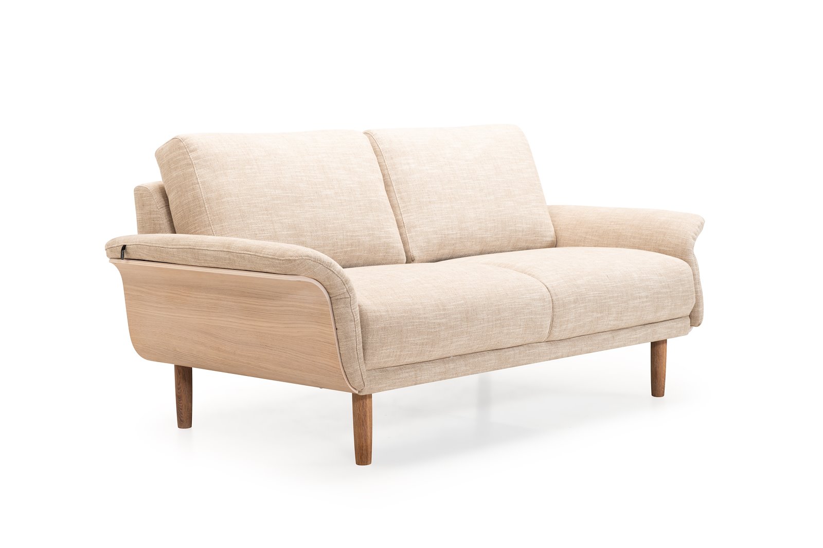 Alva 2,5-seter Tekstil Antwerp 9271 Beige. Duo seteputer, arm 1 0J1M hvitoljet eik ben