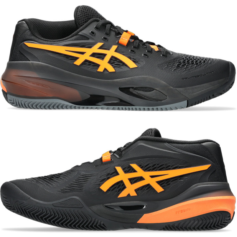 Asics Gel Resolution X CLay noir et orange - Chaussures très résistante pour terre battue