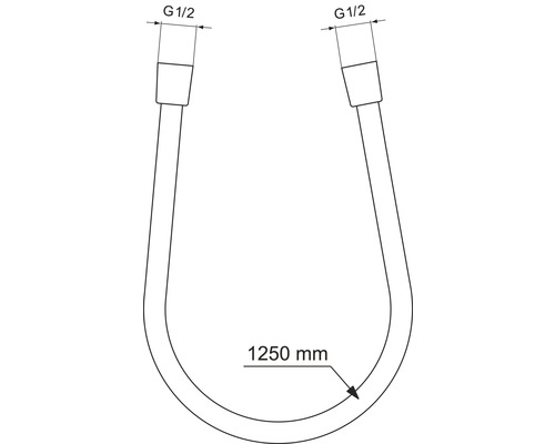 Ideal Standard doucheslang, kunststof, 125 cm x 1/2 inch, chroom, BE125AA