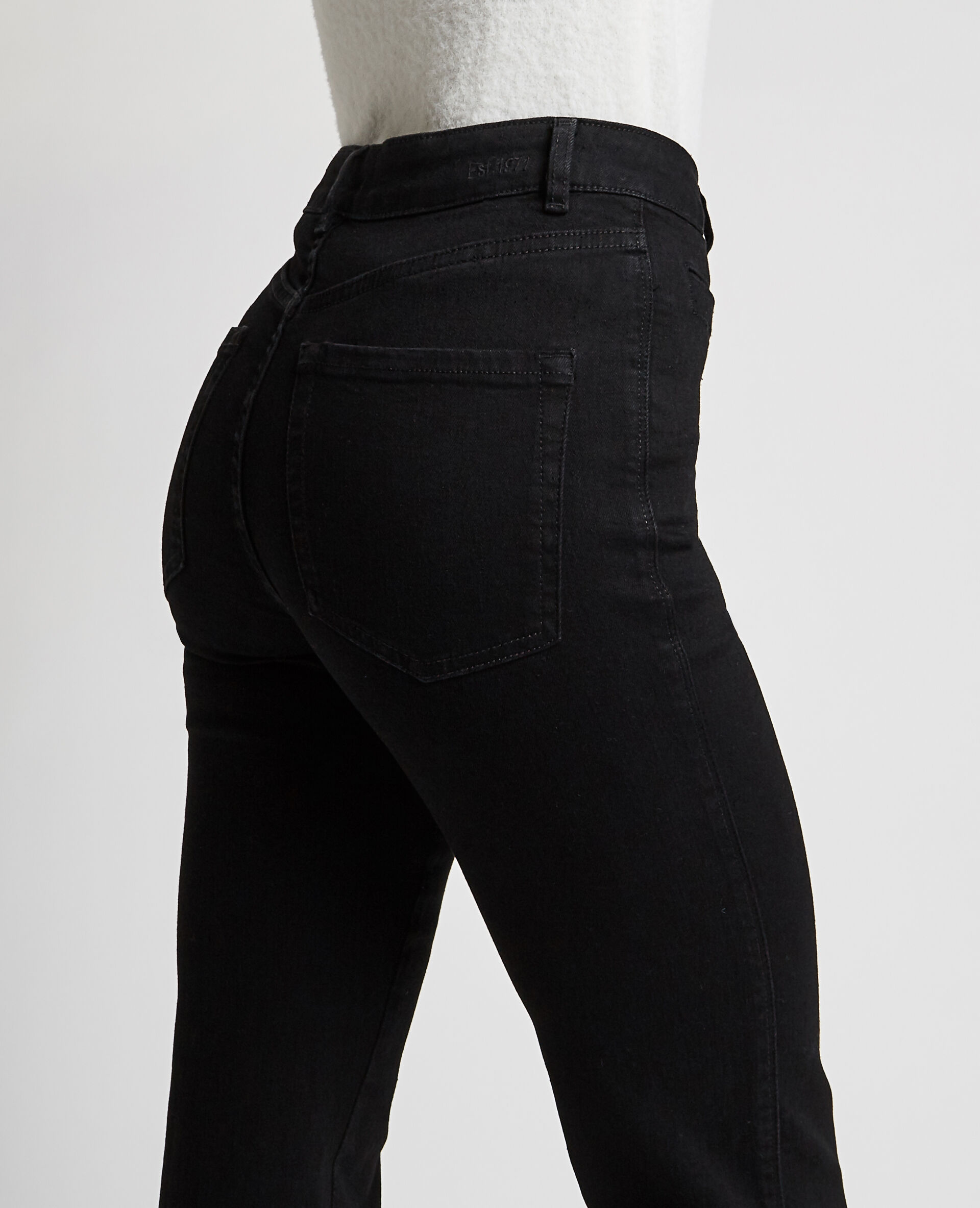 Jean flare avec fentes côtés - Noir