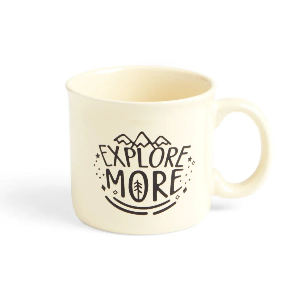 Ensemble mug 450ml faïence avec bonnet à pompon marron