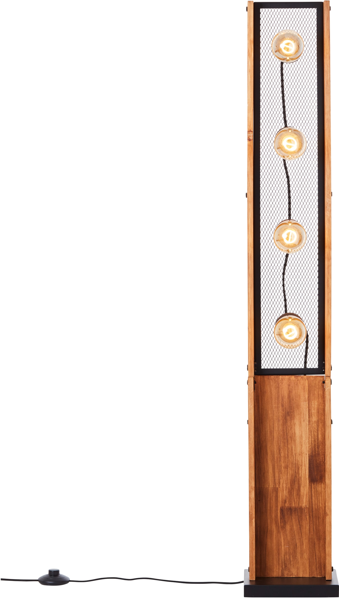 Brilliant Stehlampe »Calandra« E27 1 Stk. 125,5 x 20 x 20 cm, 4 x E27, Metall/Holz, schwarz/holz