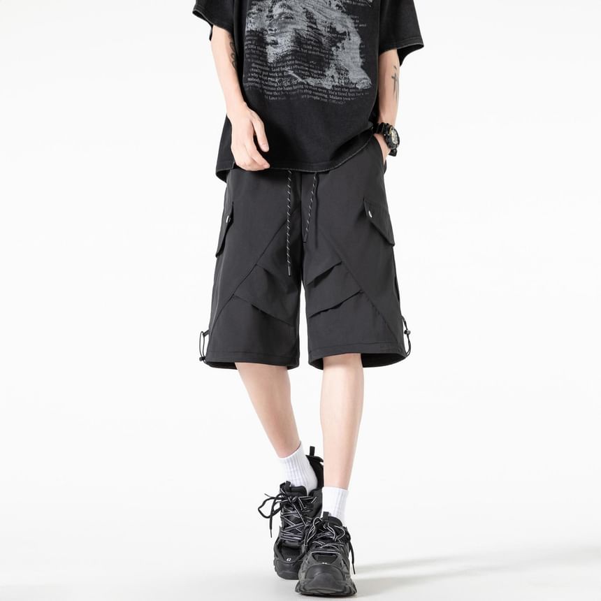 Cowpow - Mid Rise Plain Cargo Shorts