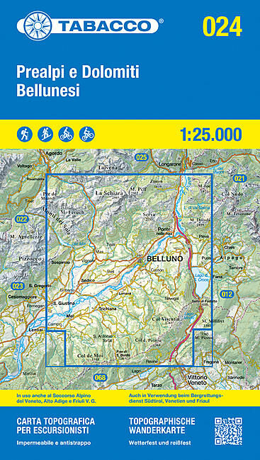 TABACCO - 24 PREALPI DOLOMITI BELLUNESI 1 25 000