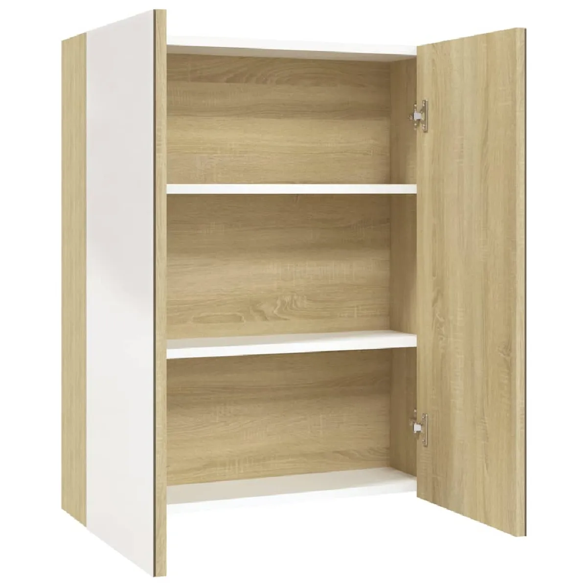 VidaXL Armoire à miroir - Blanc et Chêne