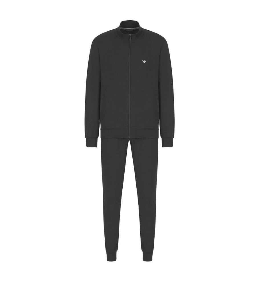 pijama de moletom preto Emporio Armani
