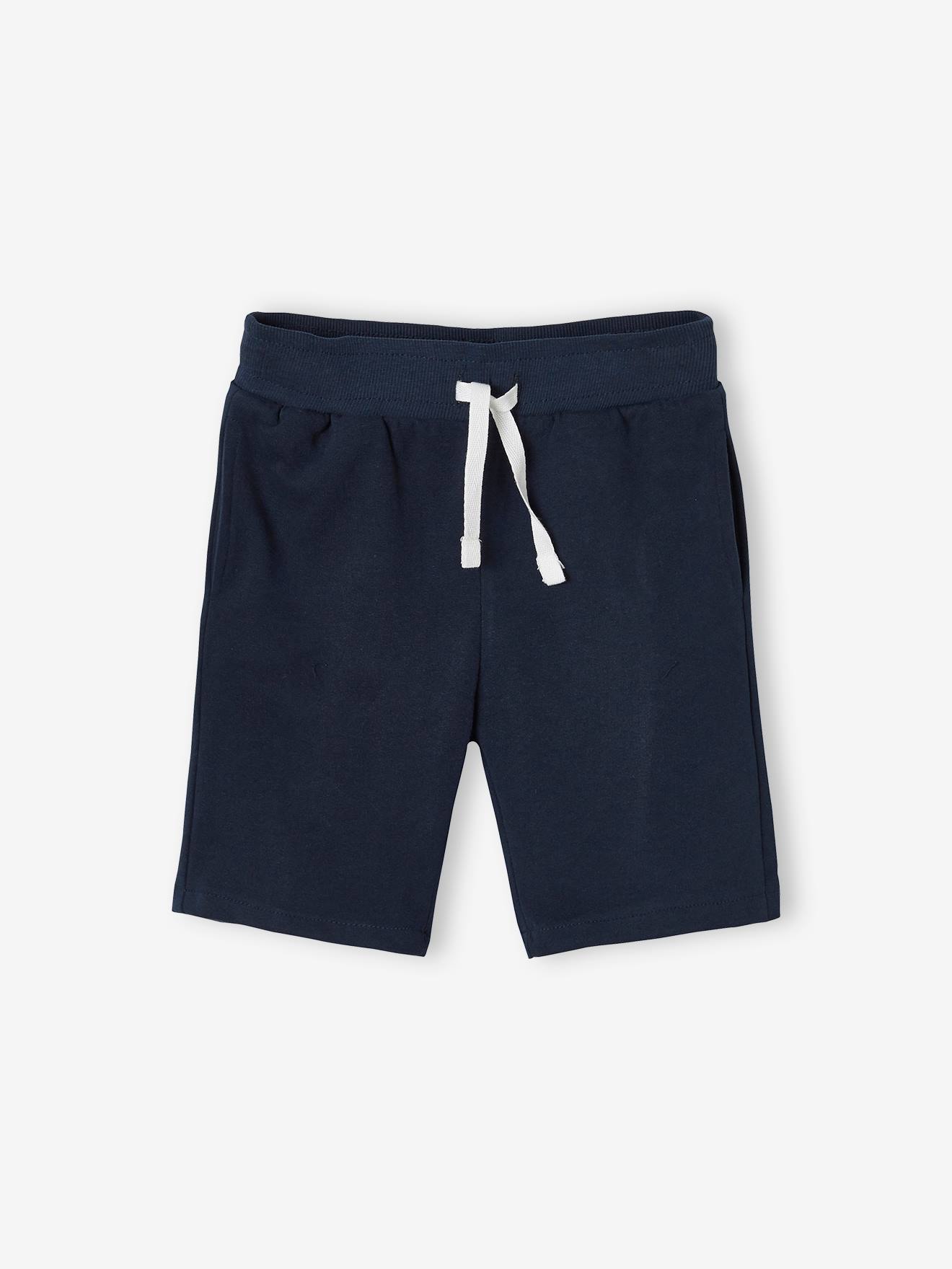 Conjunto de 2 bermudas de lã polar bicolor pretas/multicoloridas para meninos