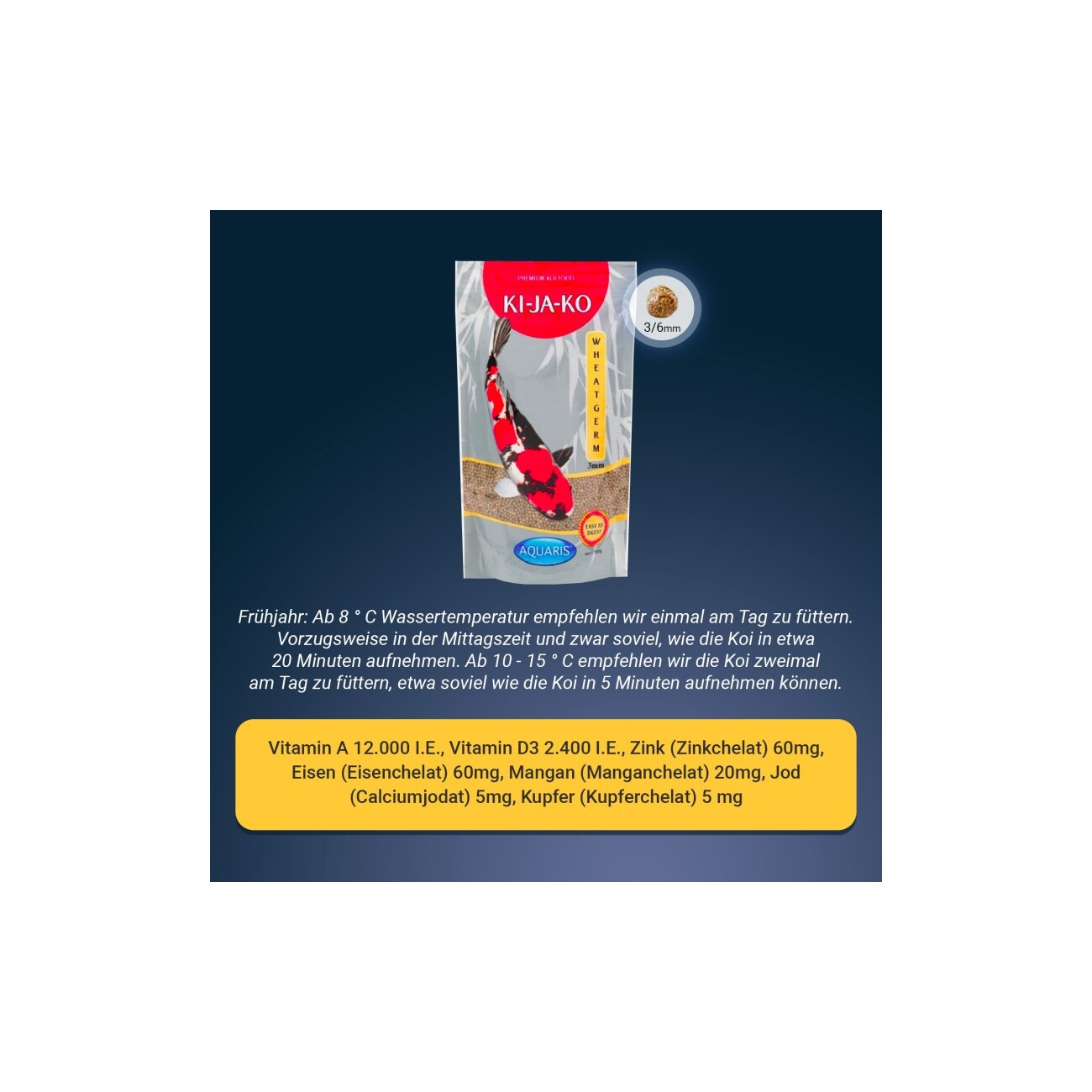 AQUARIS Sparset mit Koifutter Wheatgerm 1 kg / 3mm und Teichreinigung POND Bakto 50g