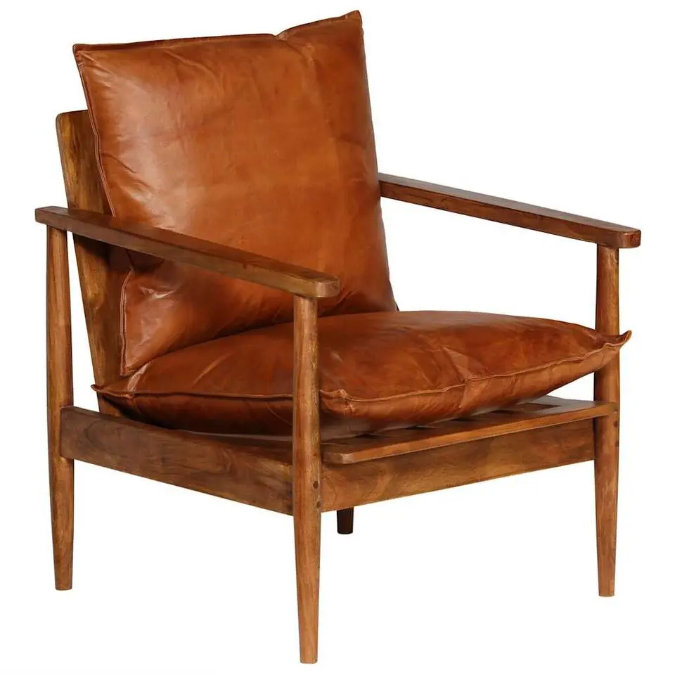 vidaXL - Fauteuil - Bruin - Leer